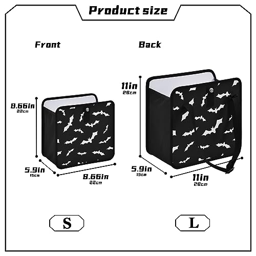 Image of Bat Car Trash Can Black Foldable Hanging Bin Auto Garbage Can Leak-Proof Organizer(Large)