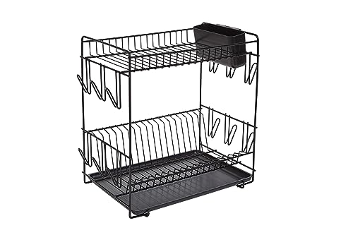 Sauvic Escurreplatos plastificado Negro, Grande