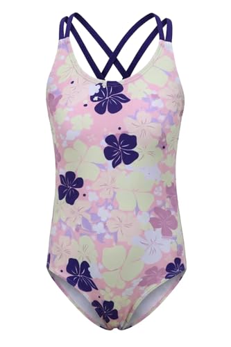 Image of Girls One Piece Swimsuits,Girls Bathing Suits with Adjustable Straps,Kids Hawaiian Floral Swimwear 3-16 Years