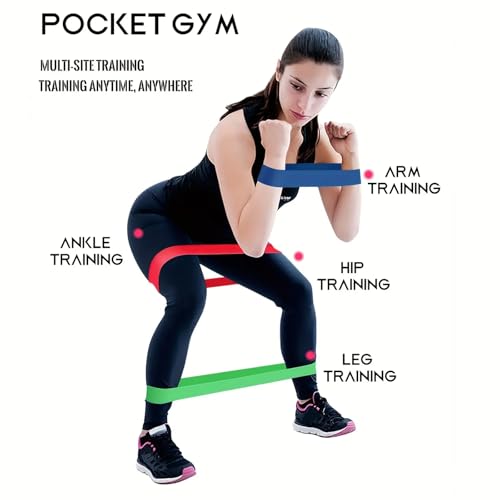 Image of ENZAMOL Unisex Pack of 5 Different Levels Theraband for Exercise Band for Home & Gym Resistance Bands for Workout Free Carrying Bag Resistance Tube Resistance Band for Exercise Stretch Band