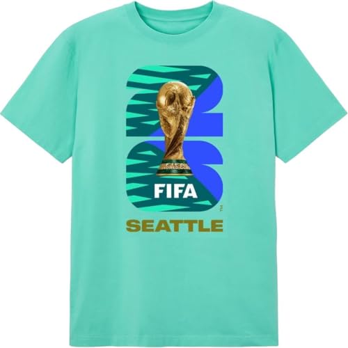 Outerstuff Youth 2026 FIFA World Cup Seattle Host City Performance Tee (US, Numeric, 10, 12, Regular, Regular, Light Blue)