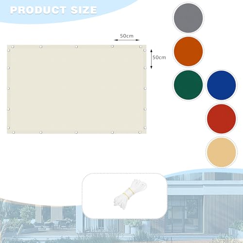 Voile d'ombrage rectangulaire imperméable protection UV 98 % extérieur balcon 3x6m