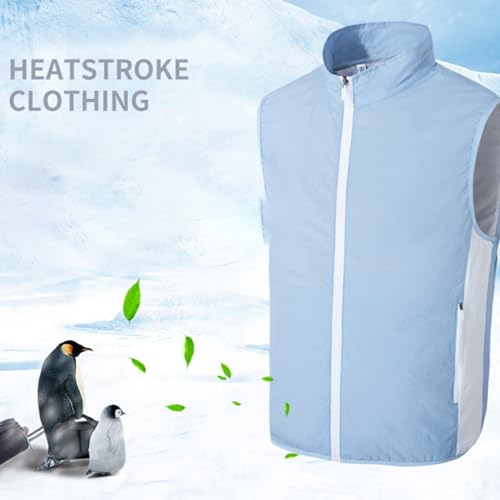 Gilet de refroidissement ventilé imperméable bleu bébé taille M - 7