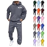 Men's Sweatsuit 2 Piece Hoodie and Sweatpants Set Letter Printed Tracksuits Fall Winter Casual Athletic Jogging Suit