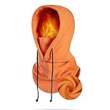 [HORADON] ネックウォーマー フェイスカバー 帽子 防寒 【360°の極暖体験・3Way高機能・柔らかくてふわふわ】 フードウォーマー バラクラバ 目出し帽 ネックカバー 冬用 保温 柔らかい 暖かい 自転車 釣り 登山 スキー 通勤 通学 男女兼用 (オレンジ)