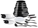 Tefal Ingenio Easy On 20 Piece Pots & Pans Set, Stackable, Easy Cleaning, Non-Stick Coating, Removable Handle, Heat Indicator, All Hobs Compatible Except Induction, L1599402