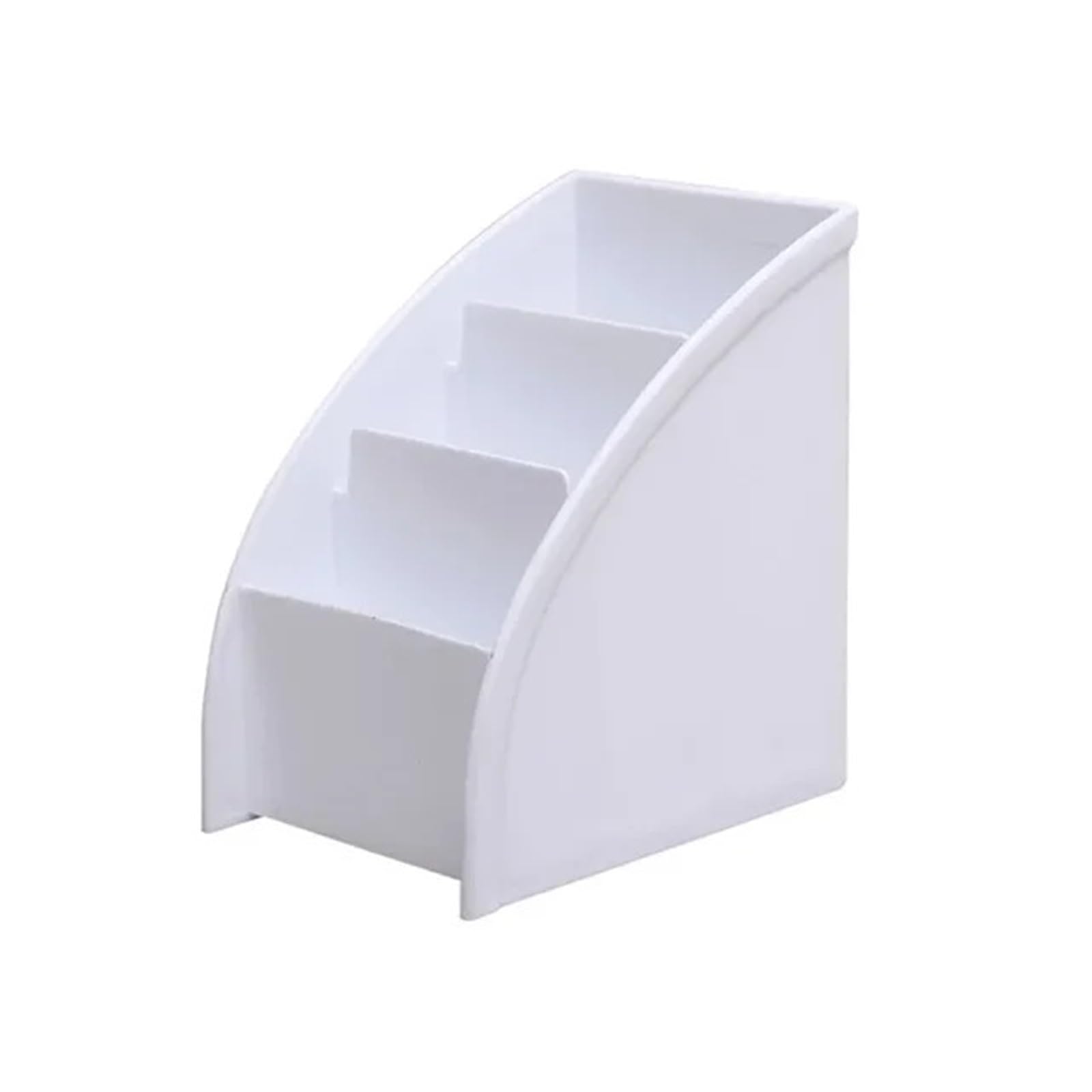 WUYXTO 2 Pcs Remote Control Organizer Tabletop Storage TV Holder Stationery Pen Box Container Multi-purpose Trapezoid For Desktop(White)