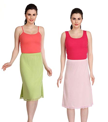 Image of Splash Cotton Rich Regular Skirt Slip for Women - Knee Length