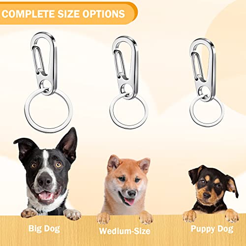 6 Sets Dog Tag Clip Key Ring Clips With 18Pcs Replaceable Dog Id Tag Rings For Collar Split Key Rings For Keychains Jewelry Making Crafts In 3 Sizes, Dog Tag Clip Ring Made Of Stainless Steel #TOP4