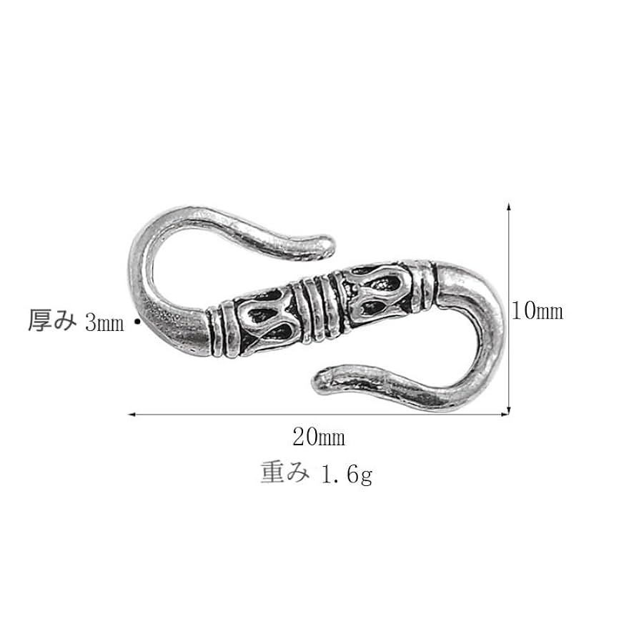 シルバー925 フック型装飾品 約10cm Amazon.co.jp: 刻印あり フック シルバー925 留め具