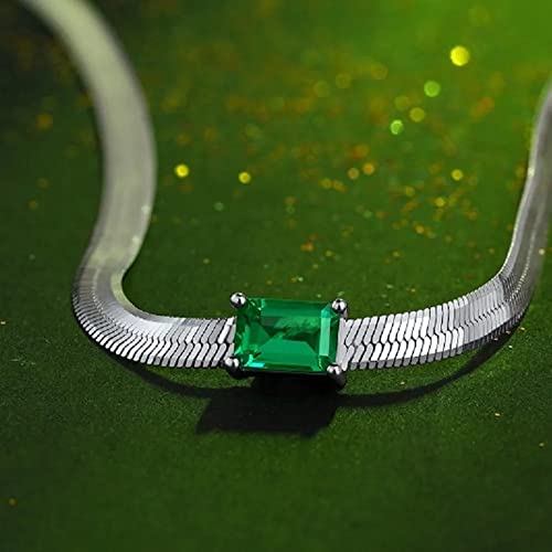 Bijoux en argent sterling avec collier pendentif vert émeraude