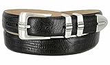 Belts.com Kaymen_Genuine Full-Grain Cowhide Leather Designer Golf Dress Belt 1-1/8'(30mm) Wide (Lizard Black, 38)