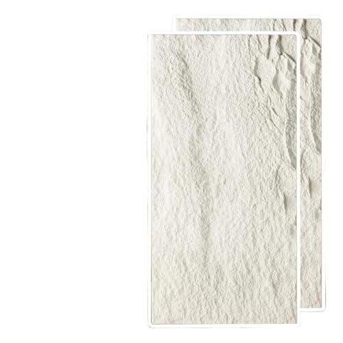 Panneaux muraux 3D imitation pierre PU White A Vibeo 2 pcs