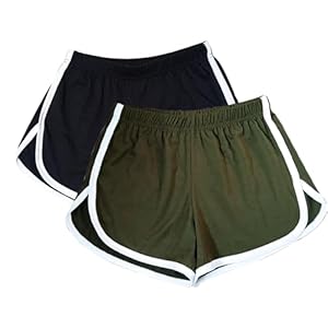 WEBGGER 2 Pack Women’s Cotton Yoga Dance Short Pants Sport Shorts Summer Athletic Cycling Hiking Sports Shorts