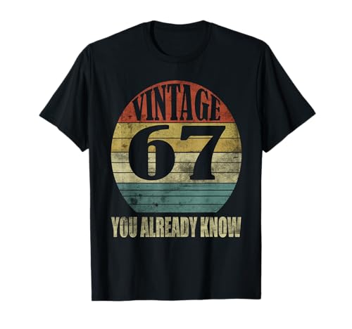67 Meme Six Seven 6 7 Tee Meme Funny Number Vintage T-Shirt