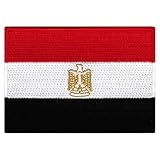 Cypress Collectibles - Egypt Flag Patch - Premium Embroidered Appliqué - Middle Eastern Country Velcro®-Brand Fasteners Patches - Dimensions: 3.5' x 2.5'