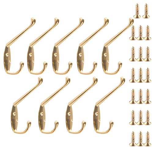 UNTERING 9 ganchos retro para abrigos y sombreros con tornillos, colgador europeo, organizador de pared para el hogar, ganchos de pared resistentes, ganchos adhesivos para toallas, color negro
