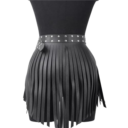 Lady Belt PU Leather Tassel Dress Decorative Rivets Adjustable Elastic Girls Clothing Party Date Party Wear3