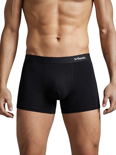 Image of MAOU Men's Premium Cotton Modal Boxer Briefs | Ultra-Soft Stretch Fabric with 5% Spandex | Moisture-Wicking, Breathable, No Ride-Up Underwear for Daily Comfort (M-XL)