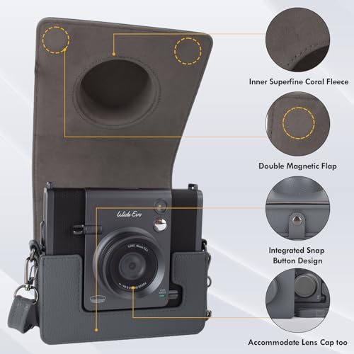 Estuche para cámara Fuji Wide EVO 2 en 1 en cuero PU miniatura 3