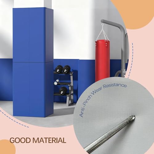 Qavmmirian Heavy Duty Pole Pads Outdoor,Basement Pole Padding Wrap Around,Waterproof Durable,Basketball Hoop Post Padding,for Garage, Basement, Outdoor Court Safety,Easy Install(White,78.7\")