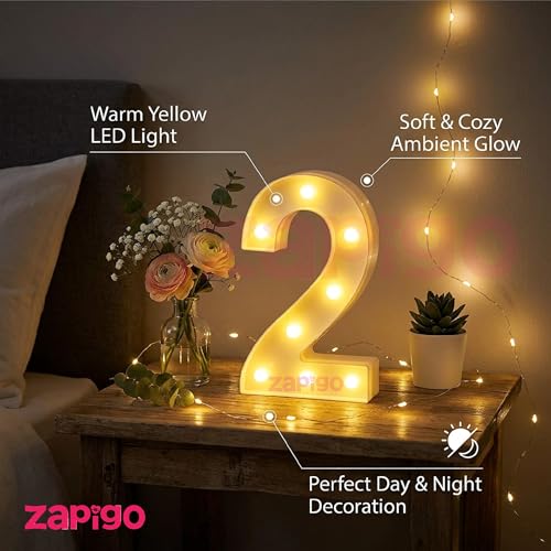 Image of Balloonistics LED Marquee Number 20 Light - Cordless Battery-Operated Light Up Number Sign for 20th Birthday, Anniversary, Wedding, Party Decoration, Wall Hanging or Table Display