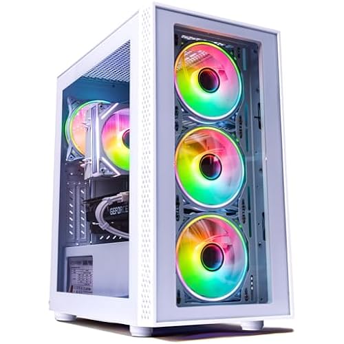 NOVATECH Phantom - Prebuilt Gaming PC Desktop Computer - Core Xeon i7 3.5GHz - RX580-16GB RAM - 512GB M.2 SSD WiFi/BT, Win 11 - Gaming Computer Tower - Pre Built PC Gaming - 1 Year Warranty (White)