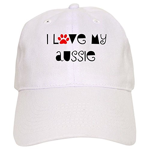 CafePress I Love My Aussie Cap Unique Adjustable Baseball Hat White