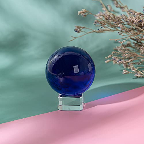 Longwin 50Mm(2 Inch) K9 Solid Crystal Ball With Free Stand Suncatcher (Blue) #TOP2