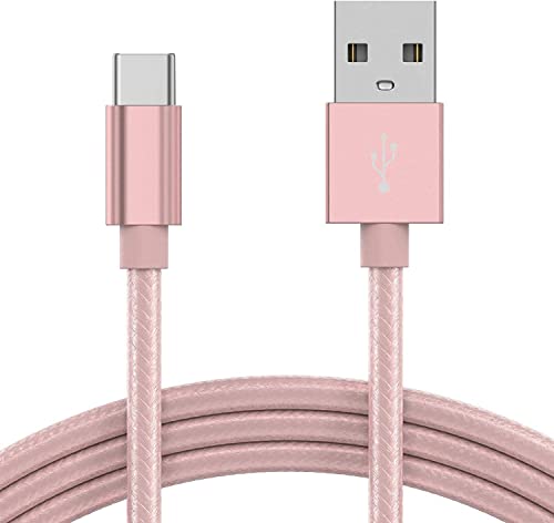 KP TECHNOLOGY Charger For Nothing CMF Buds 2 / CMF Buds 2 Pro/CMF Buds 2a / CMF Buds 2 Plus - Nylon Braided Charging Cable, USB C to USB A Charging Cable (ROSE GOLD, 1M)