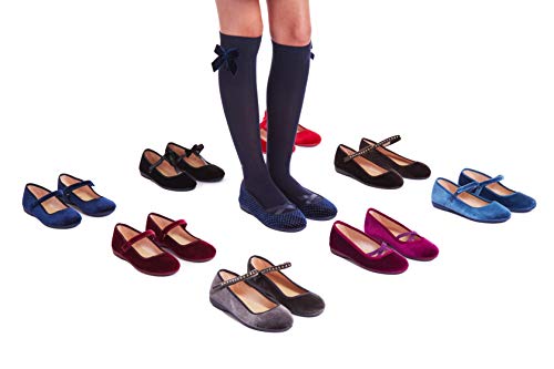 Childrenchic Mary Jane Flats With Hook And Loop Straps – Girls' Shoes For School, Weddings And Casual Wear (Velvet - Antique, 22 M Eu/6-6.5 M Us Toddler) #TOP4