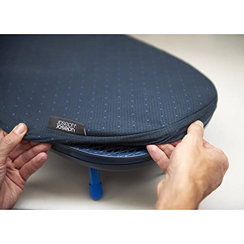 Joseph Joseph Tábua de passar roupa dobrável Pocket Plus para mesa compacta, preto/azul