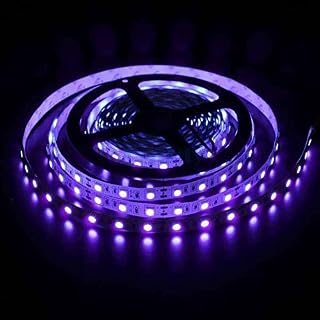 iNextStation UV Black LED Light Strip, 2M/6.6ft 5V USB Operated 120 SMD 5050 UV LEDs 395nm-405nm Blacklight for Sterilization, Fluorescent, Computer Case, Poster, DJ, Party, Room Décor