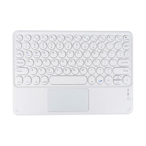 Sunffice Wireless Bluetooth Keyboard,10 inch Portable Rechargeable Keyboard with Touchpad Ultrathin BluetoothKeyboard for iOS/Android/Windows Tablet, Computer and Phone Universal (White)
