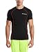 Baleaf Men's Short Sleeve Running Fitness Workout Compression Base Layer Shirt Color Red Size M