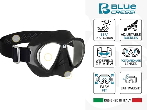 Cressi Adult Snorkel Mask – Ligera, lentes resistentes a impactos, para nadadores principiantes - Force – Diseñada en Italia miniatura 3