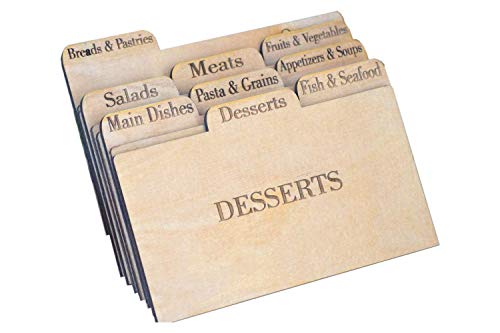 Recipe Cards - Wooden Recipe Cards - Recipe Card Dividers - Wood Recipe Cards - Recipe Box Dividers - Recipe Dividers - Rustic Kitchen