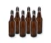 Swing Top Bottles w/Caps - 16.9oz, Amber Glass, Reusable for Homebrew - 6 pack