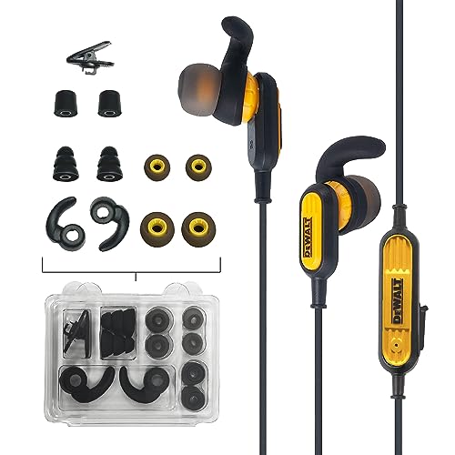 DEWALT Heavy Duty Neckband Bluetooth Earbuds, Wireless Bluetooth 5.2 Headphones w/Microphone, Lightweight Comfort, IP56 Waterproof, Deep Bass Strong Beat, 20H Playtime, Jobsite Behind-Neck Earphones - Image 7