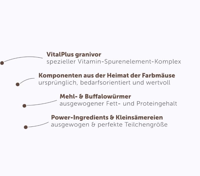 Bunny FarbmausTraum EXPERT | 500 g | Alleinfuttermittel für Farbmäuse | Ohne Zucker, Zusatzstoffe, Geschmacksverstärker oder Farbstoffe | Hochwertige Power-Ingredients