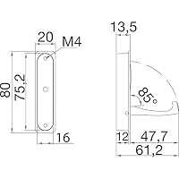 Sun Chain Kleiderhaken klappbar Votan, Höhe 80mm - Wandhaken zum Einlassen - Klapphaken, Zinkdruckguss Edelstahl Effekt – Ansicht 3
