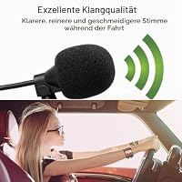 NewTH Mikrofon 3,5 mm Auto-Mikrofon Kompatibel mit Sony JVC Kenwood Boss Jensen Alpine Mic für Fahrzeug Head Unit mit Bluetooth Audio Stereo Radio CD DVD GPS, Plug and Play,mit 3m Kabel – Ansicht 2