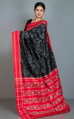 Bengal looms India Weaves of Elegance black pochampally silk saree – image 3