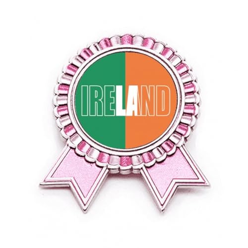 Broche drapeau Irlande rose métal taille M insigne vêtement sac