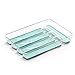 BINO 5-Slot Silverware Organizer, Aqua - Utensil Drawer Organizer with Soft Grip Lining
