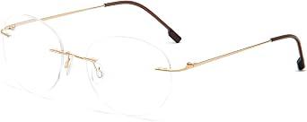 Round rimless reading glasses super light titanium alloy Reader for men and women