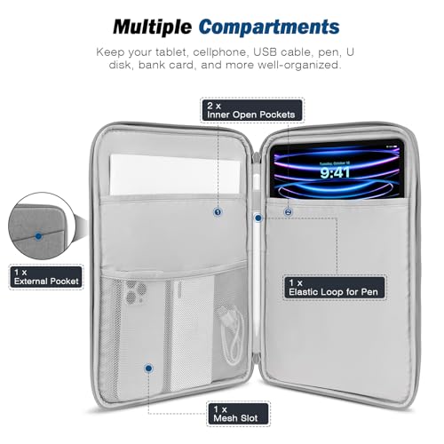 MoKo 13 Inch Tablet Sleeve Bag, Compatible with 13 inch iPad Air M4, 13 inch iPad Pro M5, MacBook Neo (A18 Pro) - Image 3