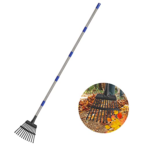 Rastrillo metálico ajustable para hojas 8 pulgadas