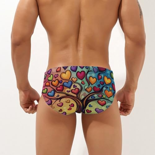 Love Heart Life Tree Men's Swim Trunks Briefs Swimsuit Swimwear Bathing for Underwear Beach2