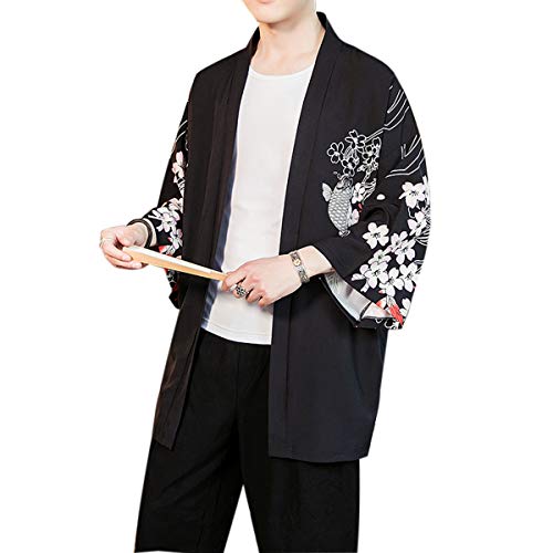 Seidarise Men's Haori Jacket Kimono Cardigan Yukata Noragi Happi Coat2
